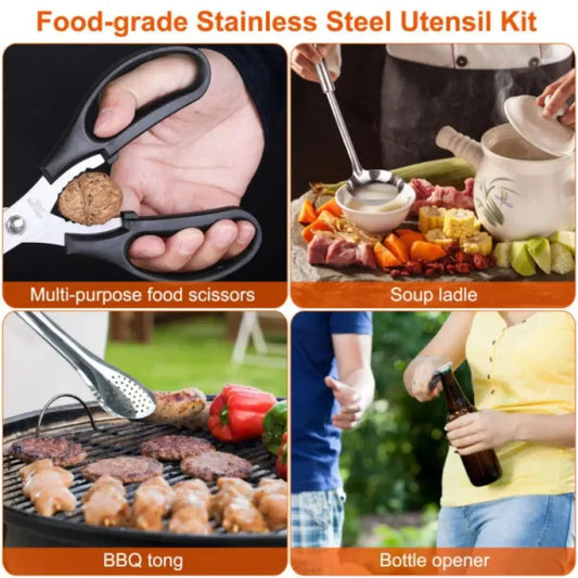 19pcs camping cooking kit