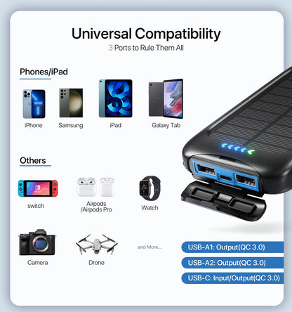 Solar Power Bank Portable Charger