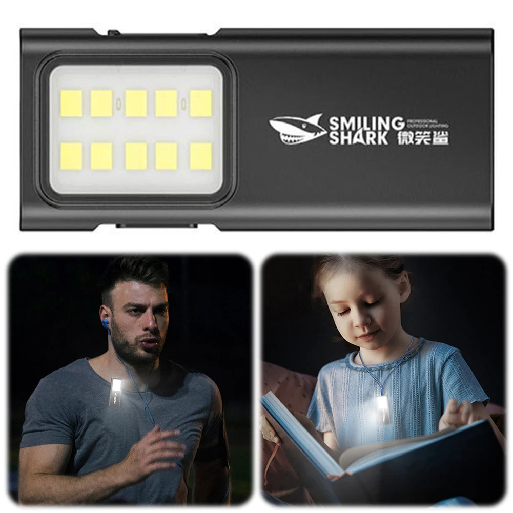 LED Mini Work Light with Clip Pocket Floodlight USB Rechargeable Emergency Camping Light for Outdoor Running Hiking