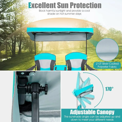 Camping Chair with Adjustable Shade Canopy