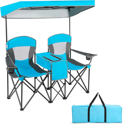 Camping Chair with Adjustable Shade Canopy