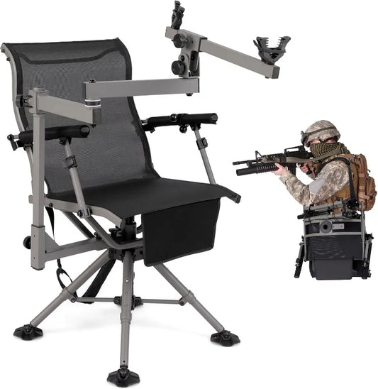 Swivel Hunting Chair with Gun Rest