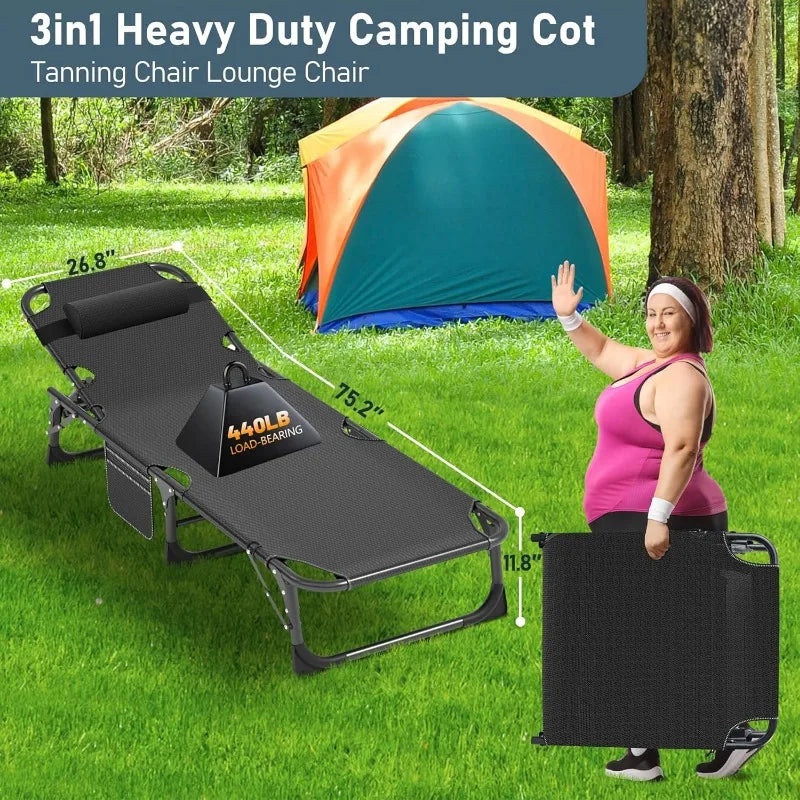 Portable Folding Cot with Mattress
