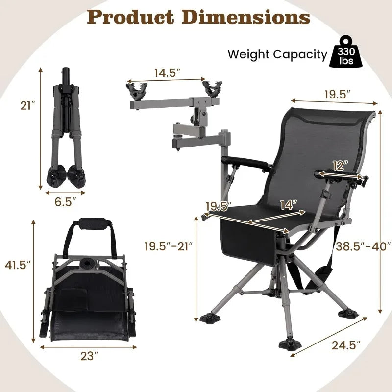 Swivel Hunting Chair with Gun Rest