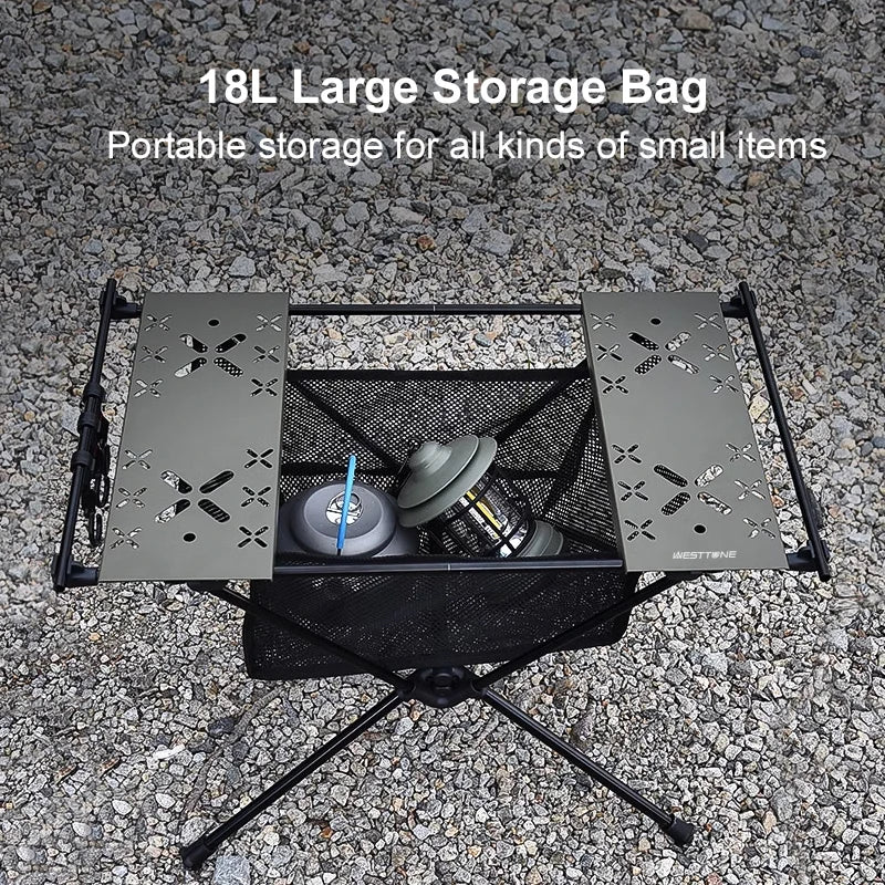 Folding Table with Storage Mesh Bag