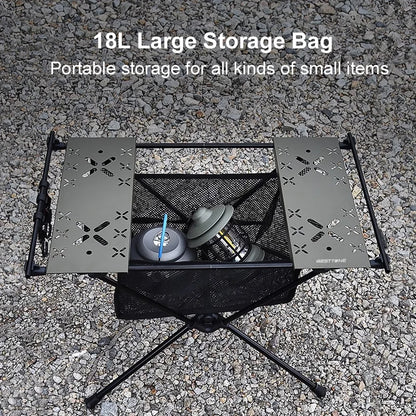 Folding Table with Storage Mesh Bag