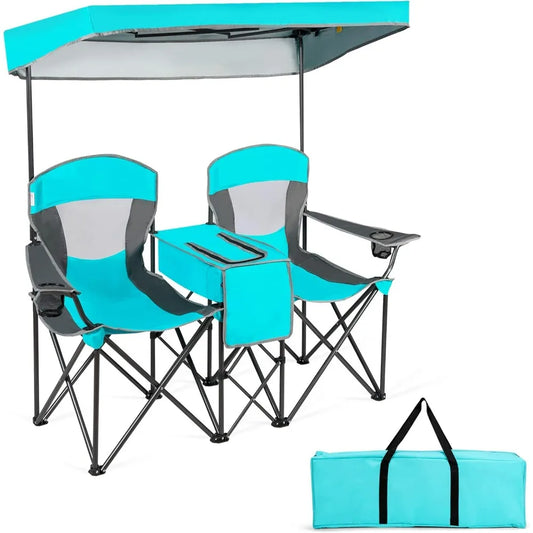 Camping Chair with Adjustable Shade Canopy