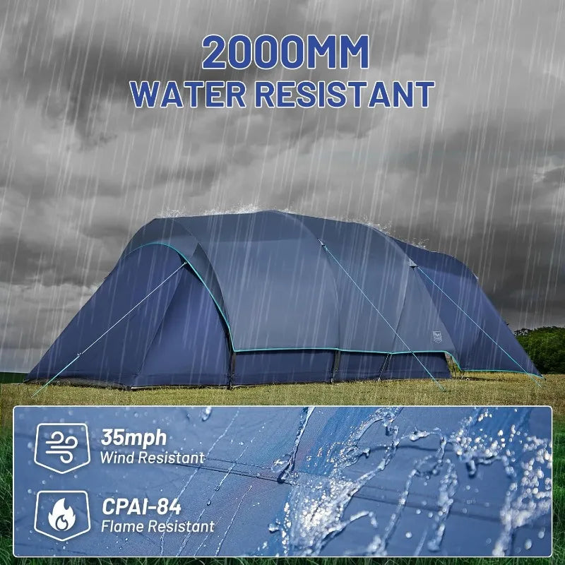8 Person Camping Tent with Large Porch