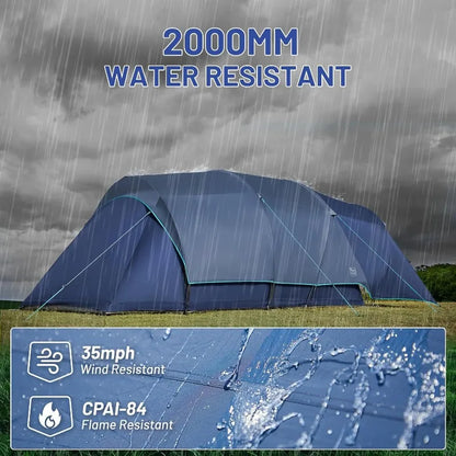 8 Person Camping Tent with Large Porch