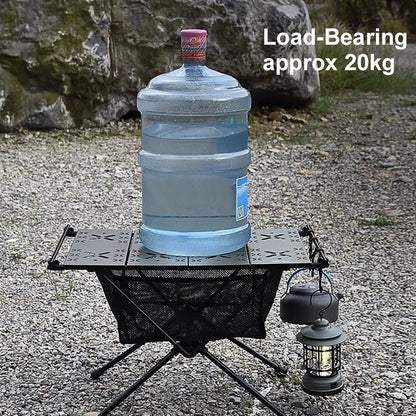 Folding Table with Storage Mesh Bag