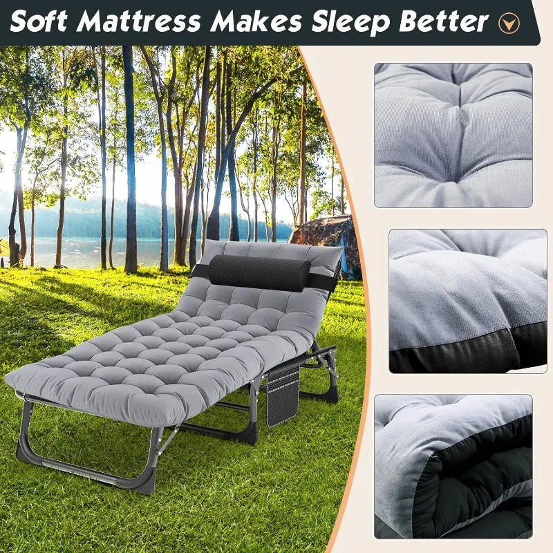 Portable Folding Cot with Mattress