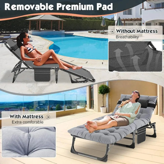Portable Folding Cot with Mattress