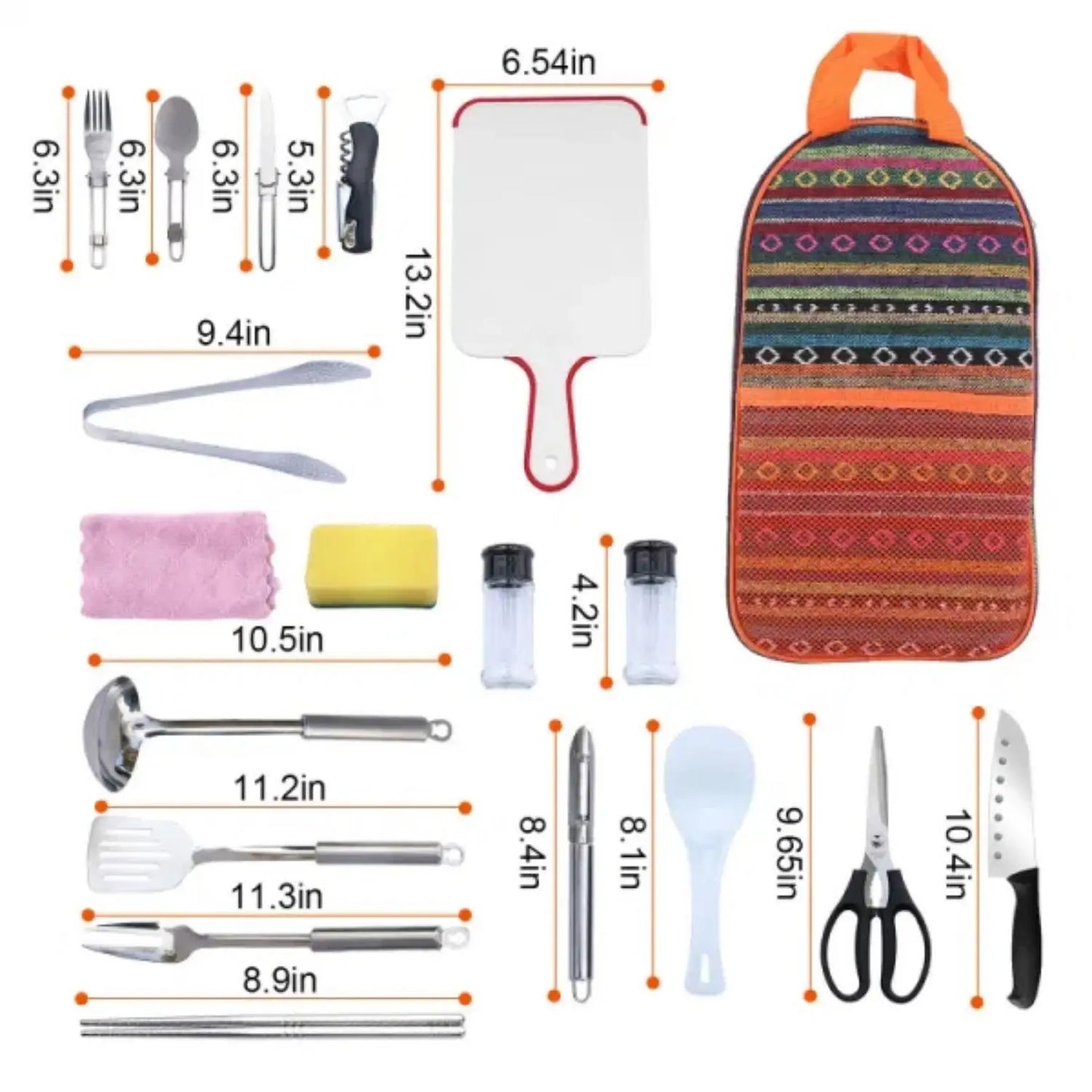 19pcs camping cooking kit
