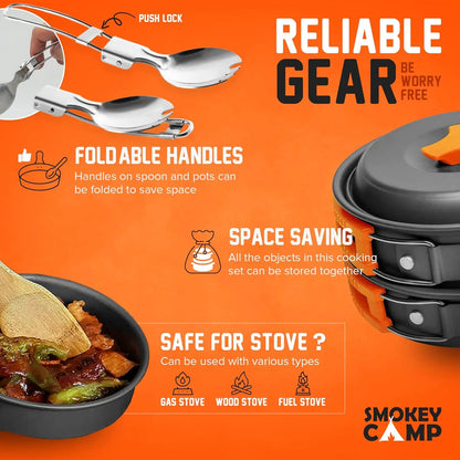 Camping Cookware Kit with Stove